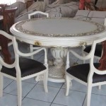 Set Kursi Makan Meja Bundar Duco Putih