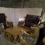 Sofa Tamu Mewah Ukiran Emas