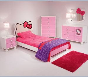 Set Kamar Tidur Hello Kitty Anak Pink