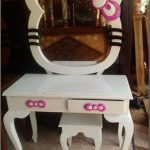 Meja Rias Hello Kitty Anak Warna Putih