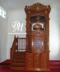 Mimbar Masjid Kubah Kanopi Tingkat Ukir