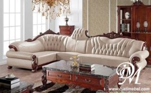 Sofa Tamu Sudut Kancing Model L