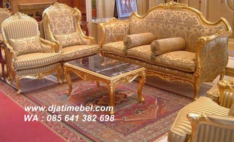 Set Sofa Tamu French Arabian Emas