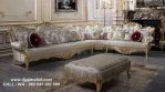 Sofa Tamu Sudut Klasik Carving Gold