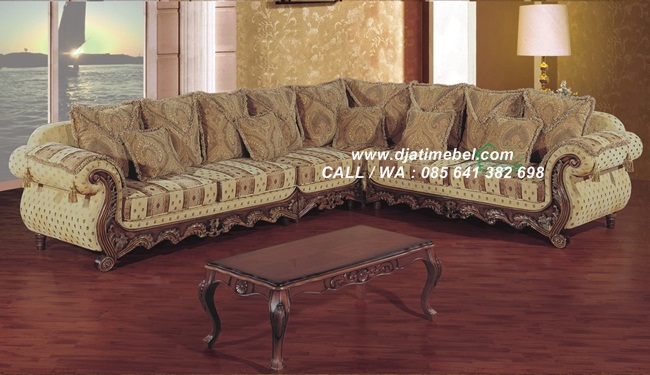 Sofa Tamu Sudut Terbaru Klasik Mewah
