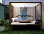 Tempat Tidur Gazebo Kanopi Outdoor Jati