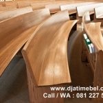 Bangku Gereja Kristen Minimalis Jati Solid