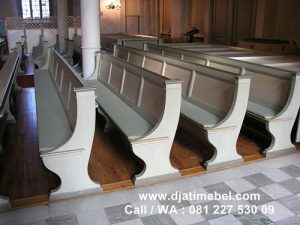 Bangku Kursi Gereja Klasik Duco Putih