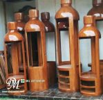 Lemari Botol Hias Minimalis Kayu Jati