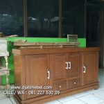 Bufet Jati 4 Pintu Minimalis 2 Laci