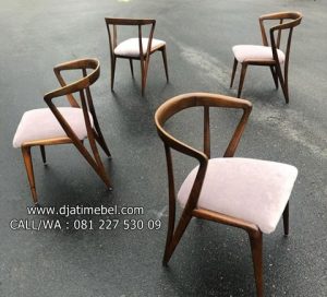 Kursi Cafe Becak Minimalis Kayu Jati